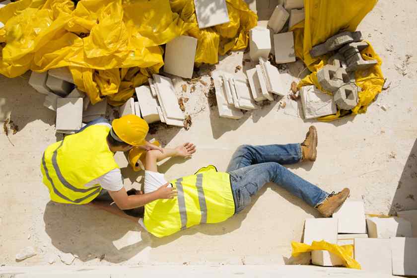 Showing an injured worker.