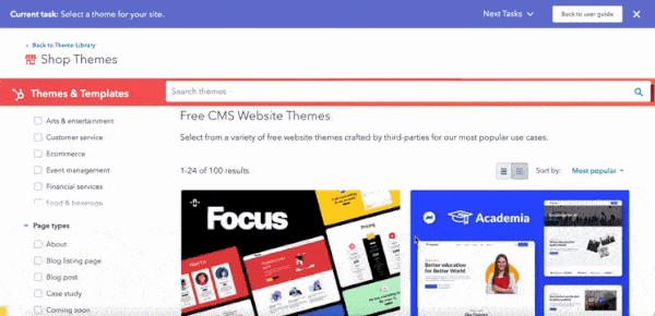 HubSpot free CMS website themes