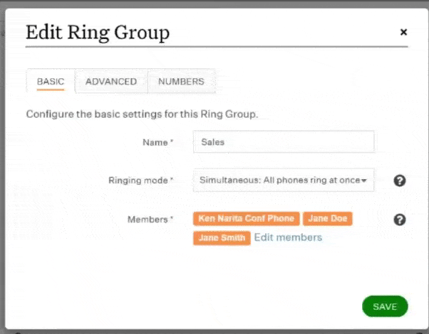 A short demo showing how to add members in a paging group at Ooma Office.
