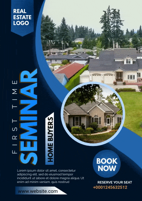 PosterMyWall example of online real estate event invitation template