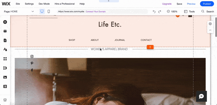 Wix drag-and-drop website builder