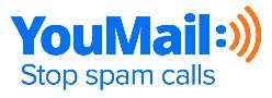 YouMail logo that leads to YouMail Landing Page.
