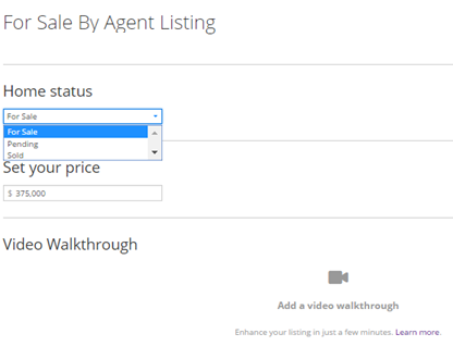 How to adjust the asking price on Zillow