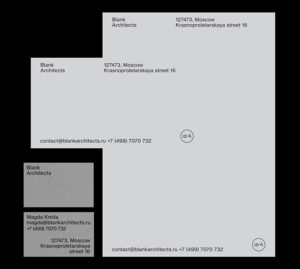 A letterhead from an architectural firm using text and white space.