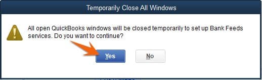 Clicking on Yes to continue.