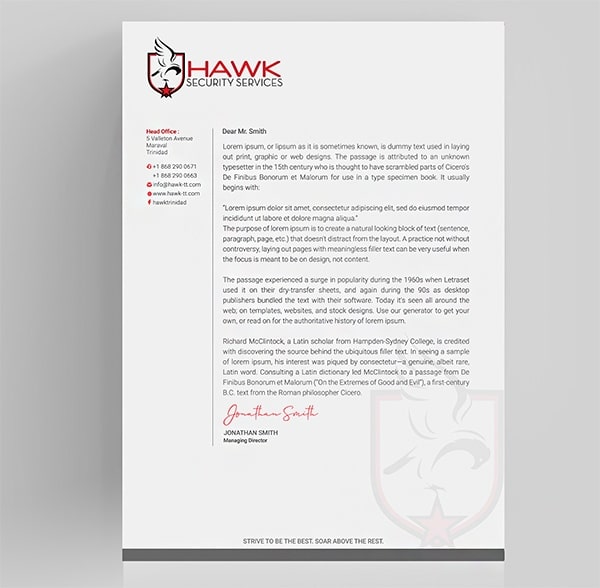DesignCrowd example of column type business letterhead layout