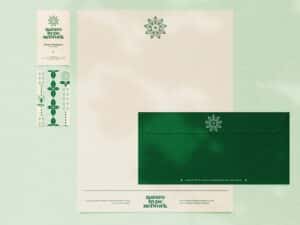 A letterhead from a wellness business with nature-inspired design elements.