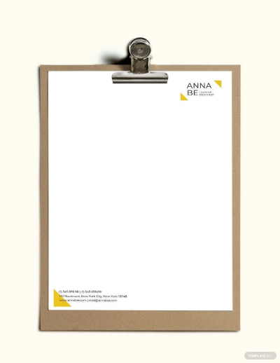 Example of a minimalist designer letterhead template