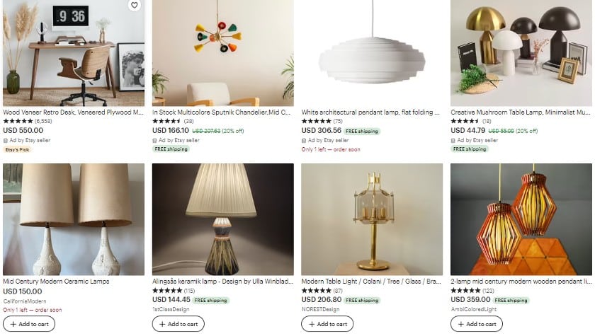 Etsy’s “Home & living” category.