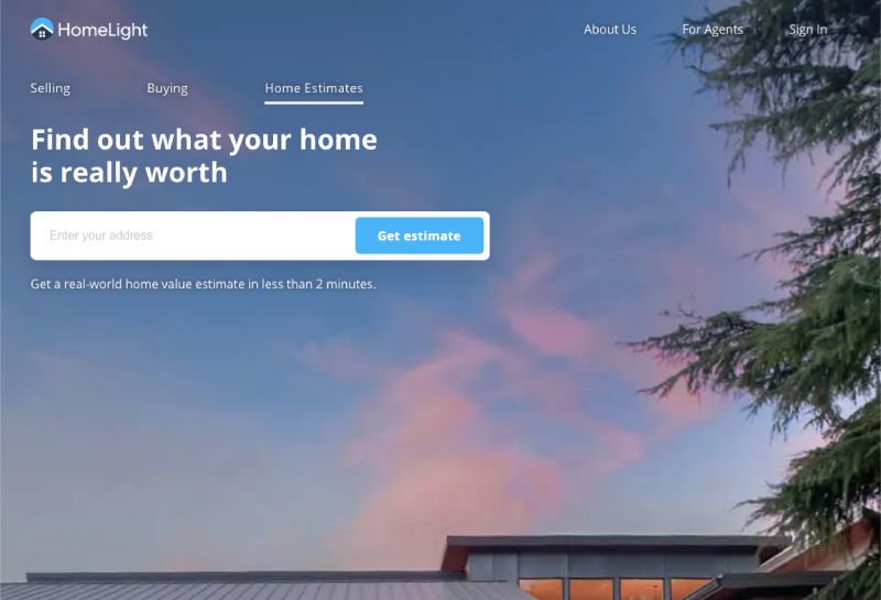 HomeLight’s Home Estimates page