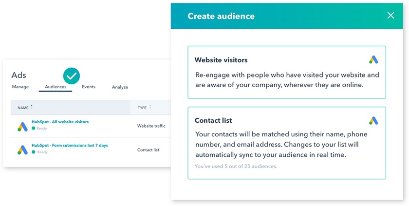 Creating a Google Ads audience in HubSpot