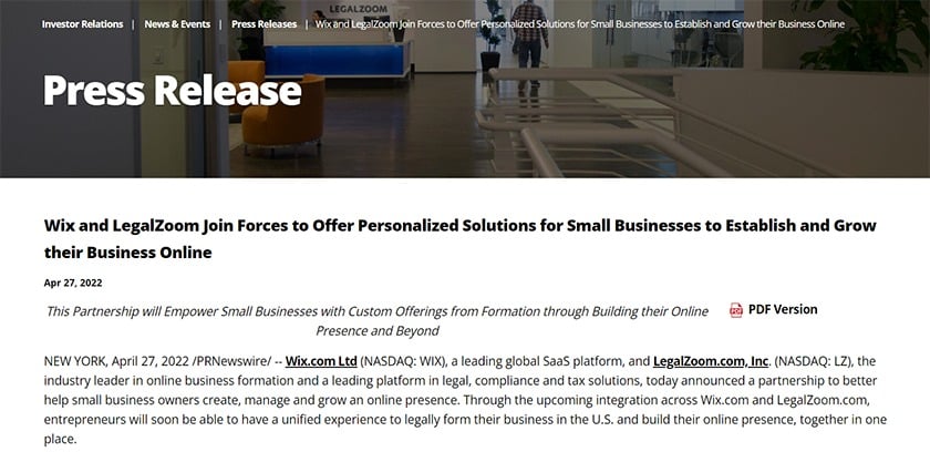 https://fitsmallbusiness.com/wp-content/uploads/2022/11/Screenshot_LegalZoom__Wix_example_of_partnership_press_release.jpg