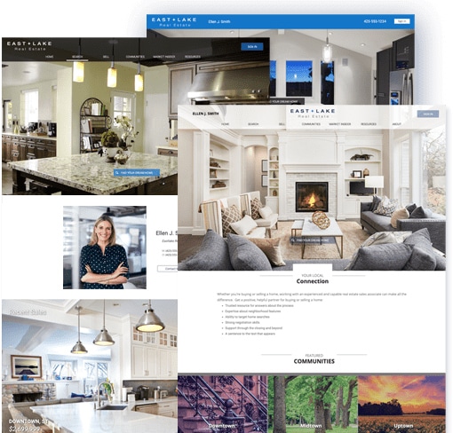 Three examples of Market Leader's web layouts and templates.