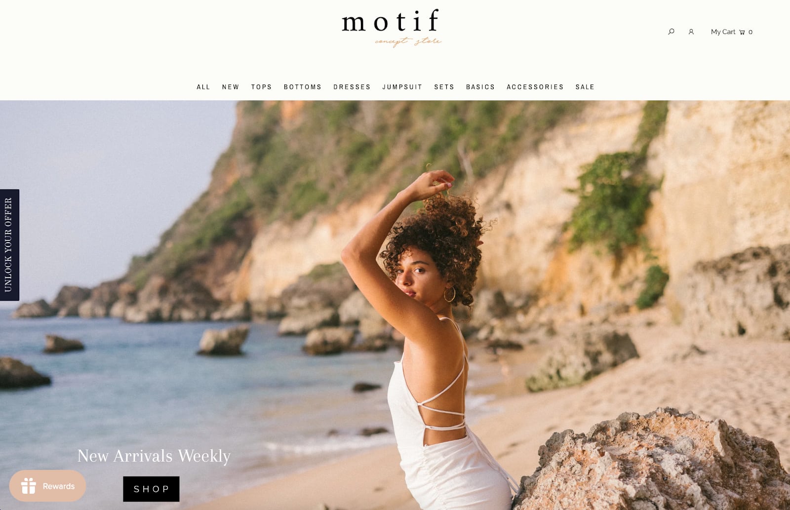 Motif Concept Store homepage.