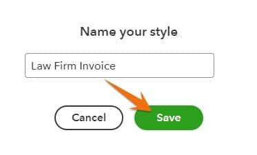 Naming your invoice template.