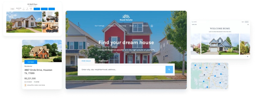 Placester real estate website template example.