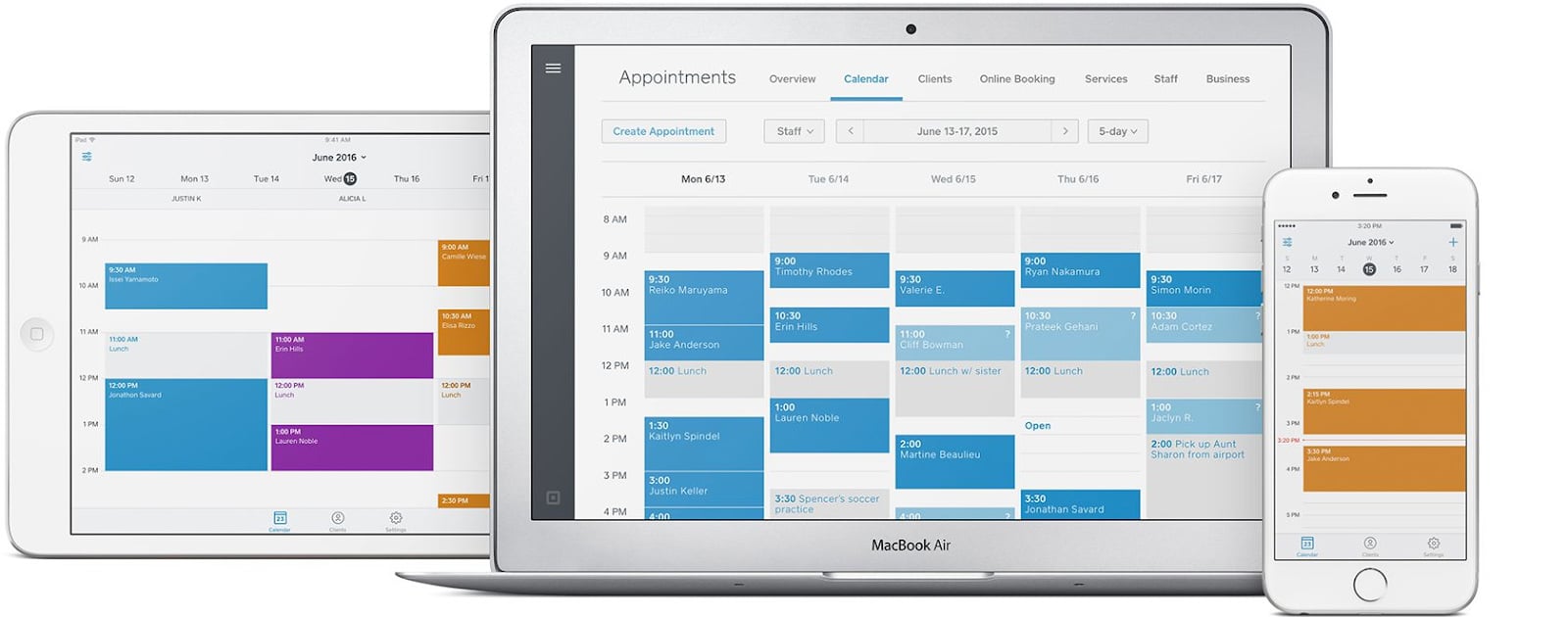 Square Calendar in desktop and mobile app.