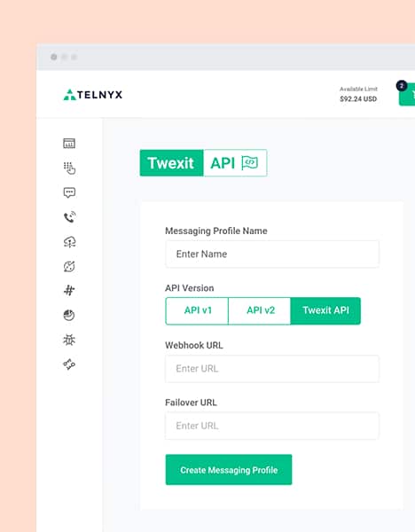 Telnyx Twexit API feature