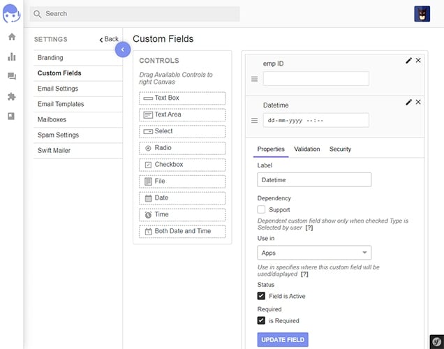 Creating custom data fields in the UVdesk platform