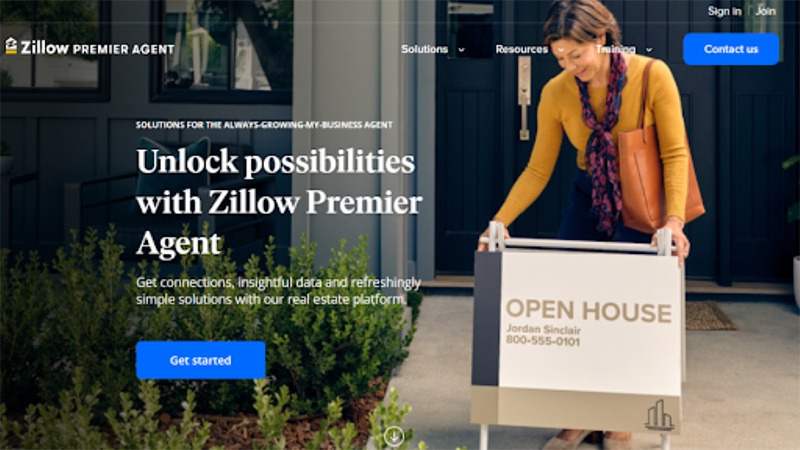 Zillow Premier Agent home page