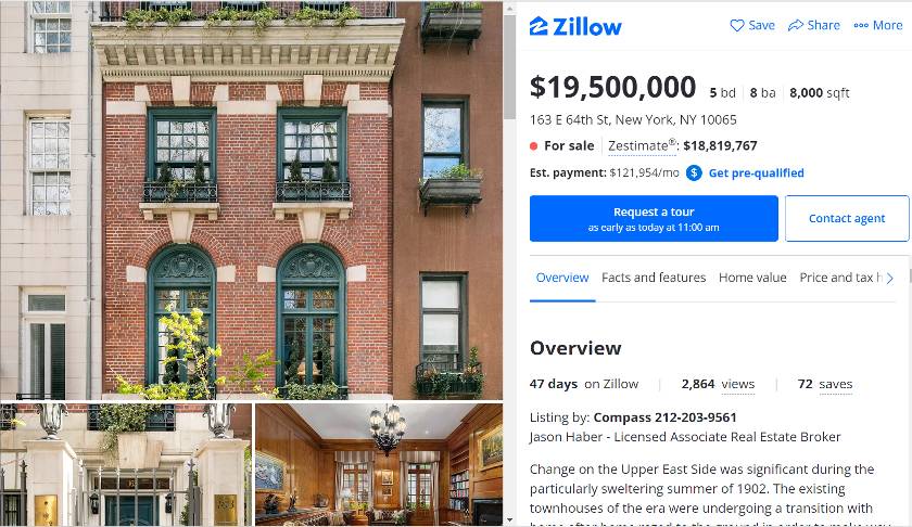 Property listing on Zillow example.