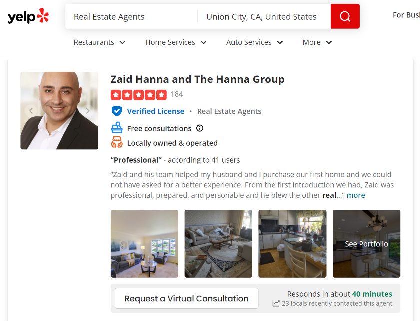 Real estate agent short description and review.