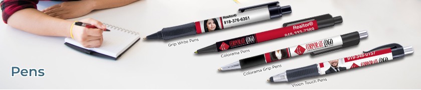 Real estate branded promotional pen ad.