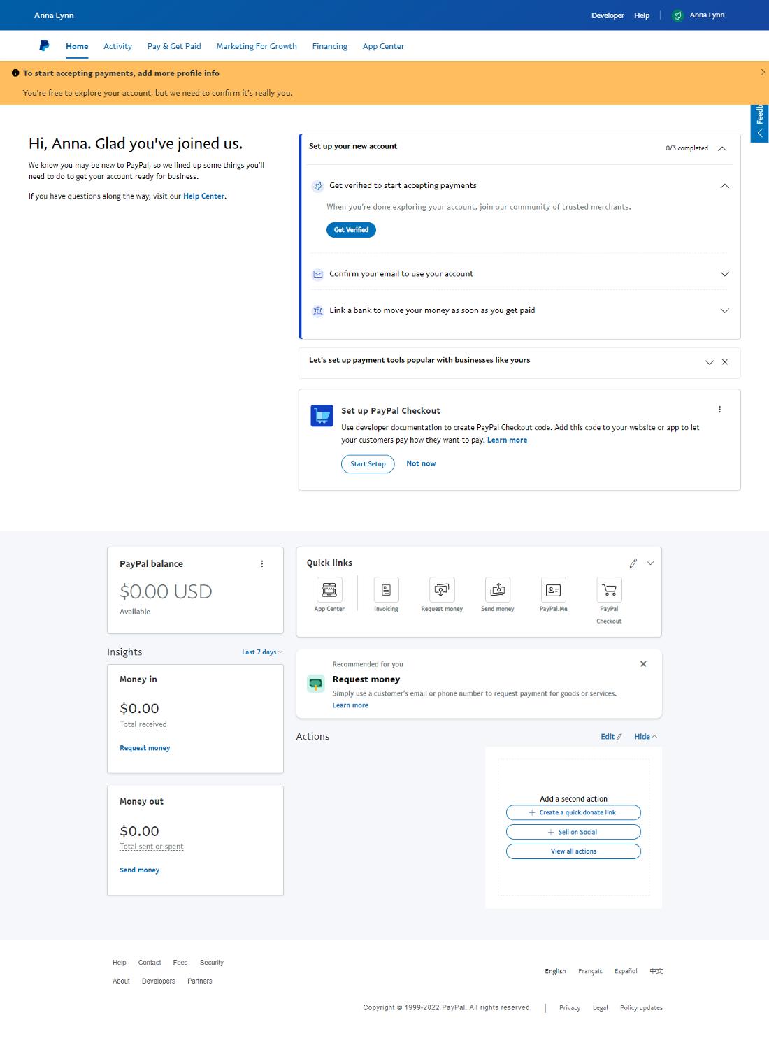 Set up your PayPal Business account in minutes and get quick links.
