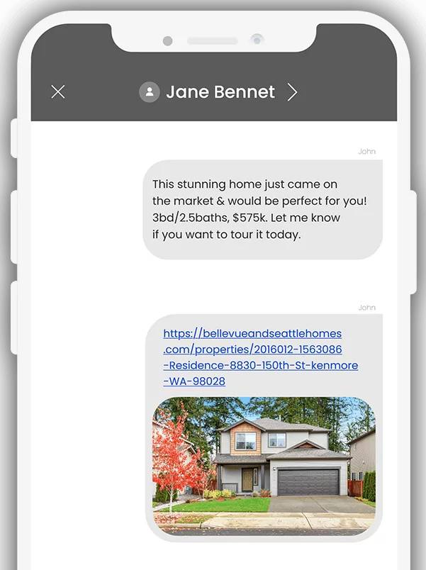 Example of a real estate text ad.
