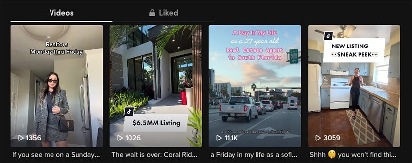 Example of real estate TikTok content from @mellsellsfl