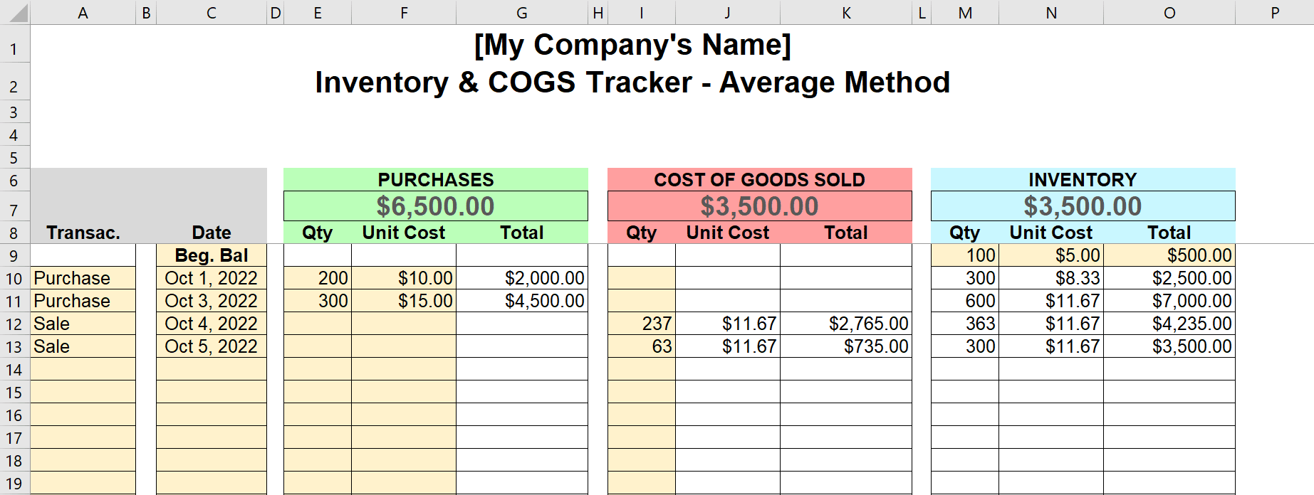 bookkeeping excel template