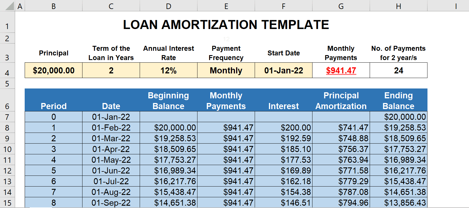 Free Loan Amortization Template thumbnail