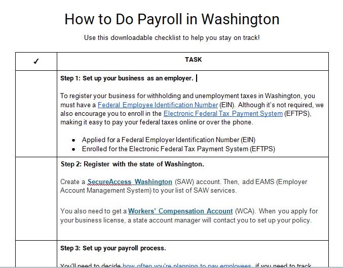How to Do Payroll in Washington State.