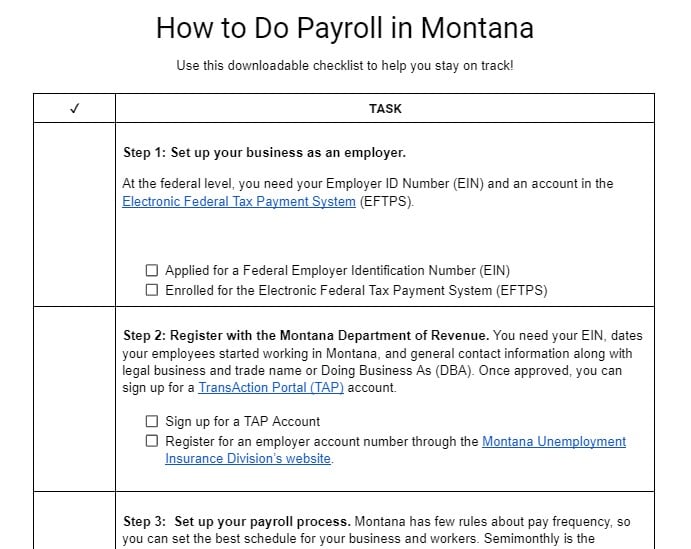 How to Do Payroll in Montana.