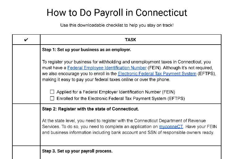 How to do payroll in Connecticut.