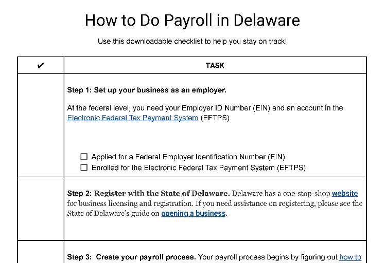 How to do payroll in Delaware.