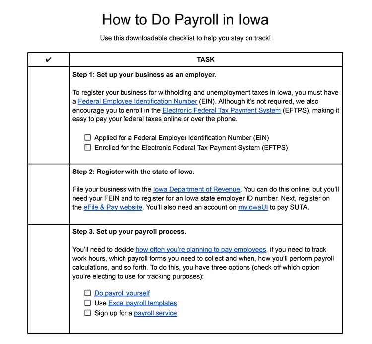 How to do payroll in Iowa.