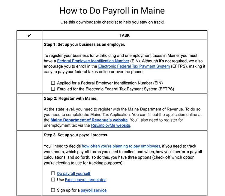 How to do payroll in Maine.