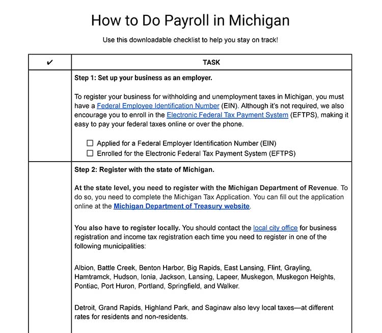 How to do payroll in Michigan.