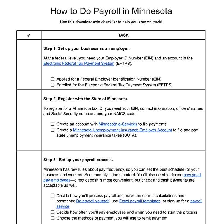 How to do payroll in Minnesota.