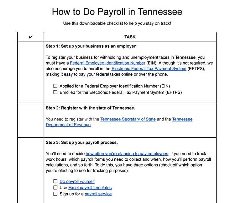 How to do payroll in Tennessee.