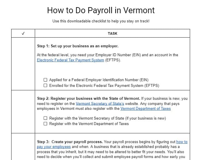 How to Do Payroll in Vermont.