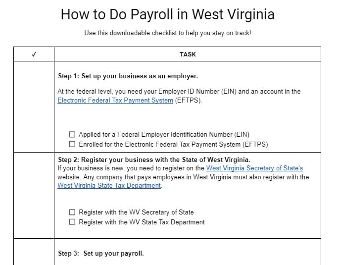 How to Do Payroll in West Virginia.