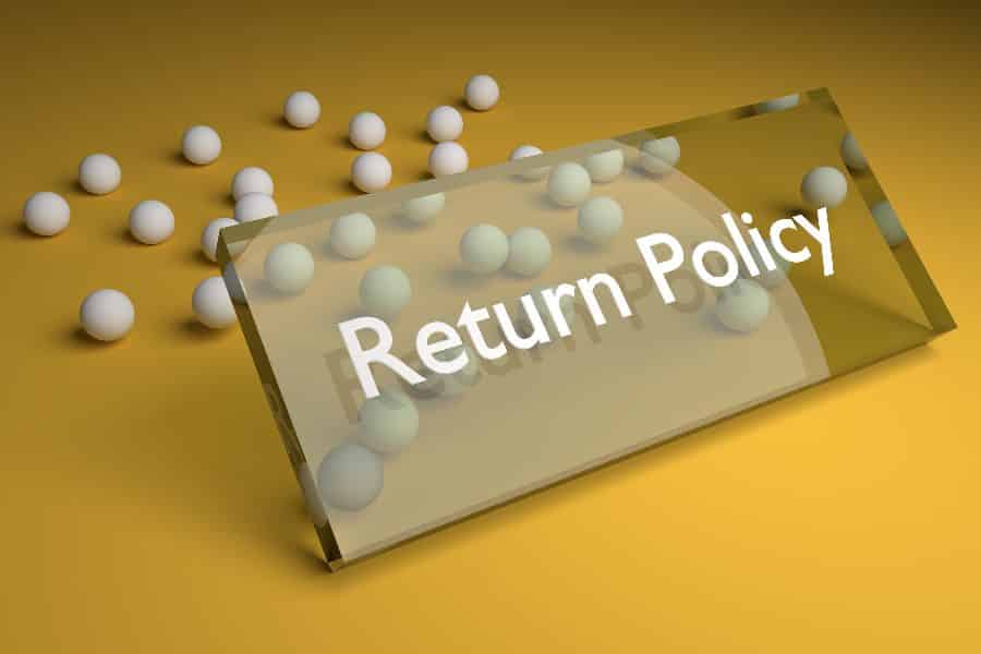 A graphic showing return policy.