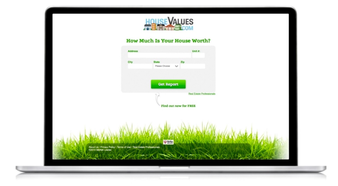How much is your house worth landing page for real estate seller leads