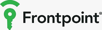 Frontpoint logo that links to the Frontpoint homepage in a new tab.