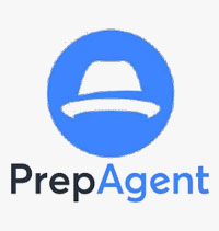 PrepAgent logo that that links to PrepAgent homepage in new tab.