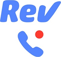 Rev Call Recorder logo that links to the Rev Call Recorder homepage in a new tab