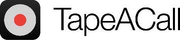 TapeACall logo that links to the TapeACall homepage in a new tab