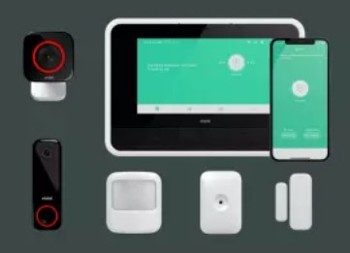 Vivint Premium package showing monitor, sensors, app, and cameras.